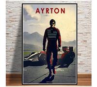 Enartly Poster da parete su tela Hot Driver Ayrton Senna Michael Richard Retro Poster Arredamento per la casa Decorativo Soggiorno Camera da letto 50 * 70cm Senza Cornice