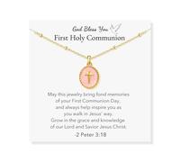 enasal Collana con croce colorata per ragazze e donne, prima comunione, battesimo, cristiano, regalo religioso, buona fortuna, speranza