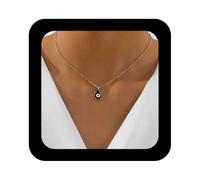 Enautoabs Collana con ciondolo vintage blu contro il malocchio turco, collana placcata in oro con occhi smaltati, gioielli da donna