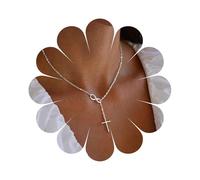 Enautoabs Collana in argento Boho con croce infinita lunga collana lariat catena infinito Y Drop collane gioielli per le donne