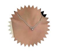 Enautoabs Collana minimalista in argento con ciondolo a forma di cuore bombato, sottile catena barbazzale, collane girocollo piccole collane a catena con cuori d'amore, gioielli per donne