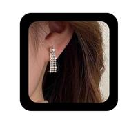 Enautoabs Orecchini pendenti a cascata in oro con zirconi cubici e cristalli di perle, orecchini pendenti da donna