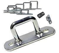 EnB Rampa con cinghia, 16 x 51 mm, 20 ganci zincati, realizzati in Germania, estremamente resistenti e antiruggine per il fissaggio del telone, accessori per rimorchi e requisiti per trailer