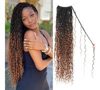 Enbeautiful Boho Faux Locs Crochet Hair 9 Pack 24 Inch Pre-Looped Goddess Soft Locs with Curly Ends Bohemian River Loc Crochet Hair Extensions for Women, 1b/4/30#