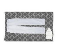 Encasa XO Case da stiro stuoia/pad 120x70 cm con imbottitura da 3 mm e supporto in ghisa siliconica per la pressatura a vapore sul tavolo o sul letto - Piastrelle grigie