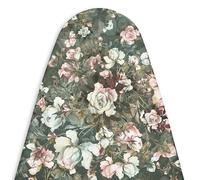 Encasa XO Copriasse da Stiro, Imbottito Extra Spesso 112x34 cm | Rose verdi, Linea Lusso | Cuscinetto Feltro 5mm | Termoriflettente | Uso Domestico & Hotel