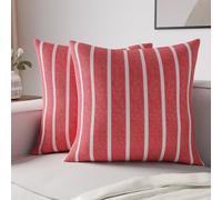 Encasa XO Federe Quadrata, Senza Imbottitura 20"x20" Roma Stripe rosse