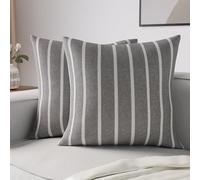 Encasa XO Federe Quadrata, Senza Imbottitura 20"x20" Roma Stripes grigi