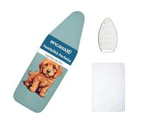 Encasa XO Housse de planche à repasser Tommy - Large 125x39 cm, coussin en feutre extra épais de 4 mm, cordon élastique + verrou, repose-fer en silicone + rete, resistente al calore