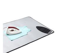 Encasa XO Ironing Mat/Pad - Argento metallico (grande 120x70 cm) con 5 mm di imbottitura in schiuma e ferro da stiro in silicone per la pressatura a vapore su tavolo o letto