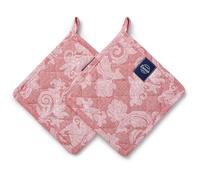 Encasa XO Presine Da Cucina | Supporti in Cotone per Utensili Caldi da Microonde | 21 cm | Resistenti al Calore, Imbottite, Con Anello per Appendere | Per Cucinare e Cuocere | Set of 2 | Rosso