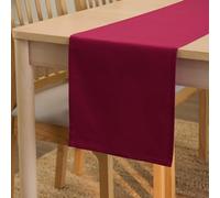 Encasa XO Runner da tavola Dimensioni 32x150 cm | Tessuto in tela di cotone | Tinta unita Ricco marrone intenso | Lavabile in lavatrice e resistente