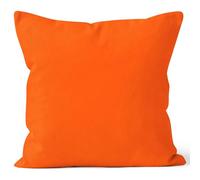 Encasa XO Set di 1 federe per cuscini in cotone I 24x24 in (60x60 cm) - Arancia I Senza inserto I Tinta unita Square Federe I Lavabili in lavatrice | Solo per uso interno