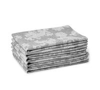 Encasa XO Tavolo da Pranzo Tovaglioli Set di 6 I 45x45 cm I Floreale Grigio Stampato in Stile Jacquard su Cotone Casalingo I Colori Veloci, Lavabile In Lavatrice
