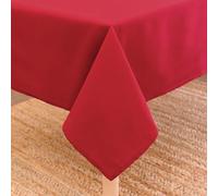 Encasa XO Tovaglia Dimensioni 140x180 cm | Tessuto in tela di cotone | Tinta unita Profondo rosso intenso | Tovaglia da pranzo per decorazione - Lavabile in lavatrice