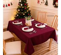 Encasa XO Tovaglia Dimensioni 140x180 cm | Tessuto in tela di cotone | Tinta unita Ricco marrone intenso | Tovaglia da pranzo per decorazione - Lavabile in lavatrice