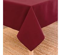 Encasa XO Tovaglia Dimensioni 140x230 cm | Tessuto in tela di cotone | Tinta unita Ricco marrone intenso | Tovaglia da pranzo per decorazione - Lavabile in lavatrice