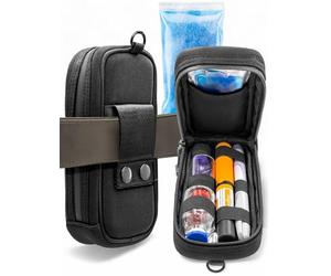 ENCASED Borsa Frigo da Viaggio per Insulina con Cintura - Custodia Isotermica a Doppio Isolamento con Ghiaccio Approvato TSA, Scomparto per Penne e Farmaci, Include Cinghie da Polso e da Collo
