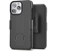 Encased Cover per iPhone 13 Pro Custodia Sottile con Supporto Cavalletto e Portacellulare Clip da Centura - Nera