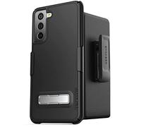 Encased Cover per Samsung Galaxy S21 FE Custodia Sottile con Supporto Cavalletto e Portacellulare Clip da Centura - Nera