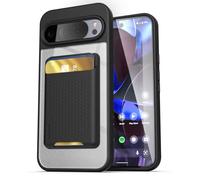 ENCASED Custodia a portafoglio per Google Pixel 10/10 Pro (6,3 pollici) con porta carte magnetico staccabile (compatibile con Pixelsnap) - Nero trasparente