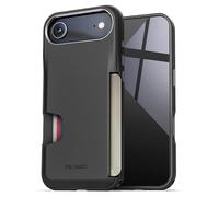 ENCASED Custodia a portafoglio per iPhone Air (serie Cache) - Custodia protettiva per telefono con slot per carte integrato (nero)