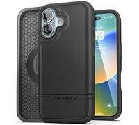 ENCASED Custodia antiurto compatibile con iPhone 16, custodia magnetica ultra protettiva, resistente, serie Rebel (nero, iPhone 16)