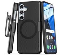 Encased Custodia con clip da cintura per Samsung Galaxy S25, (SlimLine Series), custodia magnetica, compatibile con MagSafe (nero)