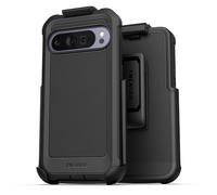 Encased Custodia da cintura per Google Pixel 10 Pro XL (6,8 pollici) con clip (Falcon Shield) Ultra Protettiva Doppio Strato Protettivo con Pellicola Protettiva Vetro Temperato (nero)