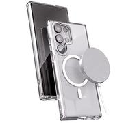 Encased Custodia di ricarica wireless 2 in 1 per Samsung Galaxy S23 Ultra, include caricatore magnetico, trasparente (compatibile con MagSafe)