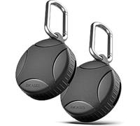 Encased Custodia impermeabile per Airtag compatibile con Apple Airtag portachiavi nero - confezione da 2