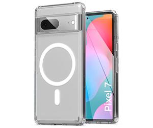 Encased Custodia magnetica progettata per Google Pixel 7 - Compatibile con ricarica e accessori MagSafe (trasparente)