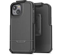 Encased Custodia per iPhone 14 con clip da cintura, custodia ultra protettiva resistente (nero)