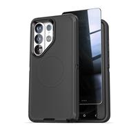 ENCASED Custodia per Samsung Galaxy S26 Ultra con pellicola protettiva per lo schermo della privacy, serie Ranger, protezione magnetica resistente di grado militare (nero)