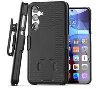 Encased DuraClip - Custodia con clip da cintura per Samsung Galaxy S24 Plus, con fondina e cavalletto (S24+), colore: Nero