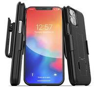 Encased DuraClip Series - Custodia per iPhone 12 con clip da cintura - Slim Fit Cover con fondina (nero)