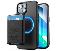 ENCASED MAG - Custodia a portafoglio, progettata per iPhone 15 con porta carte, design magnetico rimovibile, nero opaco (compatibile con MagSafe)
