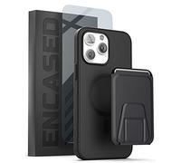 ENCASED MAG SlimShield Compatible with MagSafe Case, Card Holder - Designed for iPhone 14 Pro Max with Magnetic Wallet (Screen Protector Included) Black