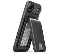 ENCASED per iPhone 17 Air Cover Portafoglio con Portacarte Magnetico Rimovibile e Supporto (Compatibile MagSafe) Nero