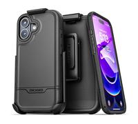 Encased per iPhone 17 Cover con Clip da Cintura (Rebel Armor) - Custodia Protettiva con Pulsante Fotocamera e Holster (Compatibile MagSafe) Nero