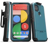 Encased Pixel 5 - Custodia protettiva per schermo e clip per cintura (Rebel Shield) resistente, con protezione schermo integrato e fondina, per Google Pixel 5 5G, colore: Blu