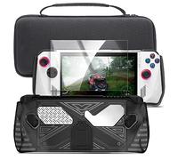ENCASED Set di accessori per Asus ROG Ally - Custodia portatile con cavalletto e custodia rigida per il trasporto e pellicola protettiva in vetro temperato (nero)