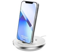 Encased Supporto di ricarica non wireless USB C per iPhone 15/15 Pro Max - Caricabatterie da tavolo cablato a ricarica rapida, connettore di tipo C (bianco)