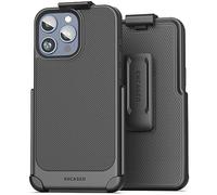 Encased Thin Armor Belt Case - Custodia per iPhone 15 Pro con clip a fondina (iP15-PRO 6,1 pollici), nero opaco