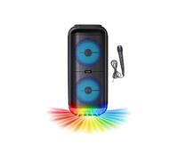 Enceinte Karaoké lumineuse - INOVALLEY - KA22-BTH - Bluetooth V5.0 - 49 cm - 500 W - Noir