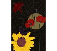 Enchanted Autumn: Blank crow, sunflower, moon, poppy, spider lined Journal