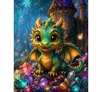 Enchanted Baby Dragon Composition Notebook: Wide Ruled Fantasy Writing Journal for Kids, Students, School Notes, Creative Stories, and Magical Creature Lovers