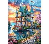 Enchanted Castle by The Lake Rompicapo 300 Pezzi Per Regalo Di Battesimo Cartone Spesso Per Bambini Tema Baby Per Attività Educativa Con Confezione Regalo Da Passatempo 300 PCS