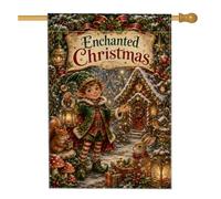 Enchanted Christmas Faerie Scene House Flag 71 x 101 cm