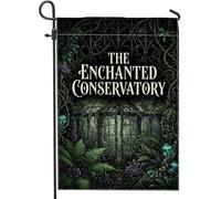 Enchanted Conservatory Botanical Citazione Gotica Garden Flag 30,5 x 45,7